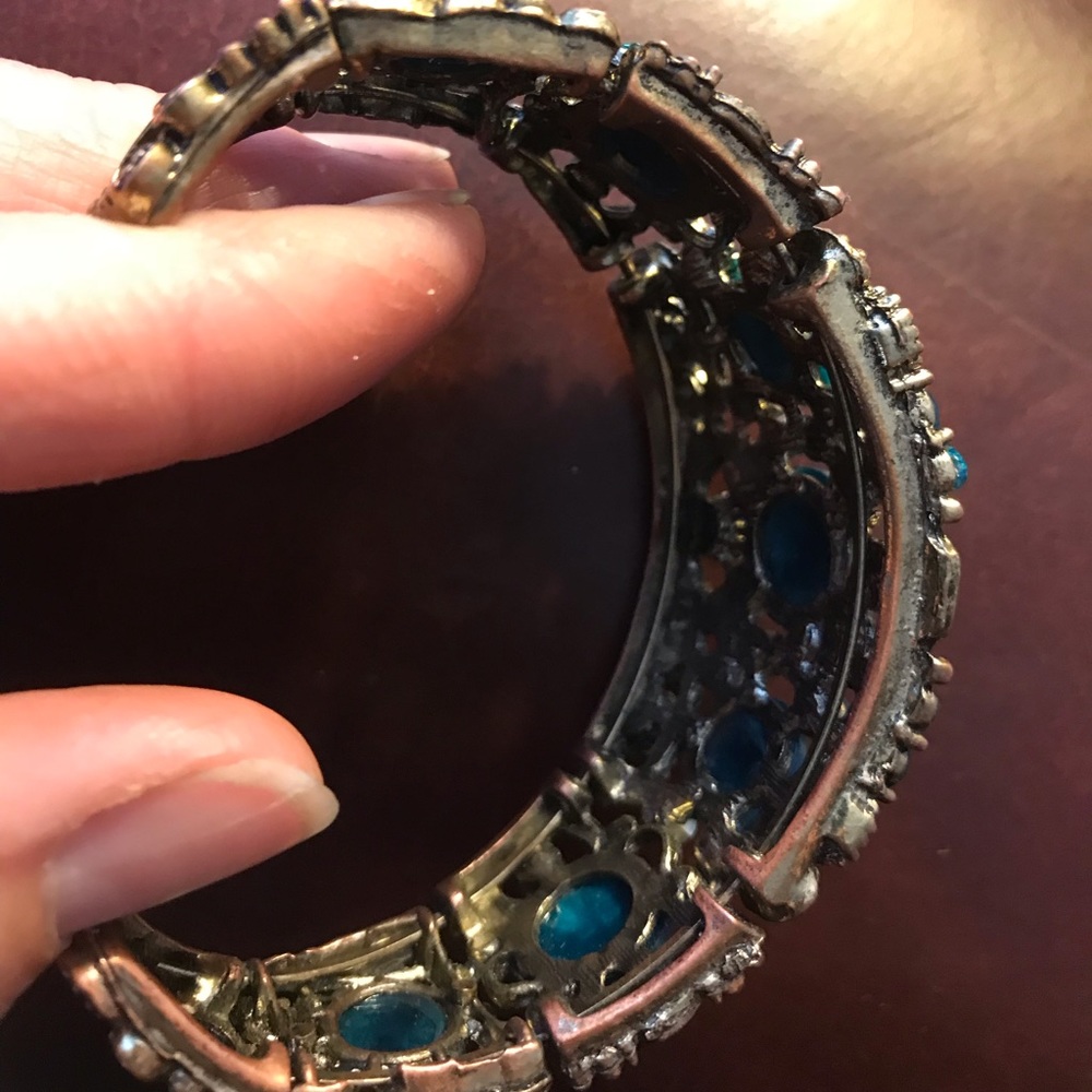 🦋 Turquoise & Blue in a spectacular gold bracelet - Picture 4 of 7
